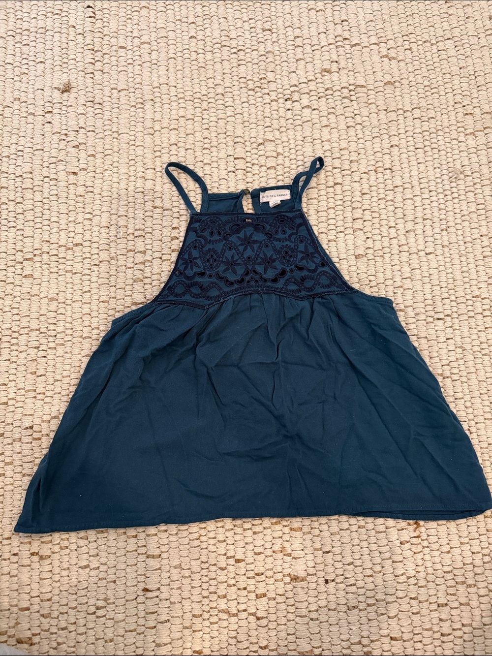 love on a hanger Navy Embroidered Halter Camisole